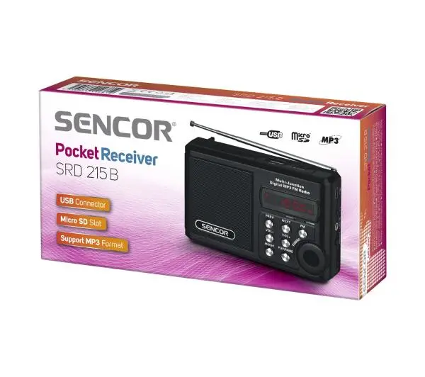 Sencor SRD 215 B Radio FM Czarny