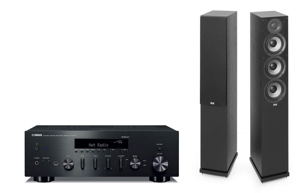 Zestaw stereo Yamaha MusicCast R-N602 (czarny), Elac Debut 2.0 F5.2 (czarny)