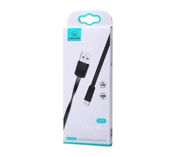 USAMS płaski U2 microUSB US-SJ201 Czarny