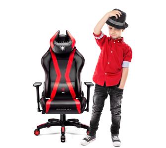 Fotel Diablo Chairs X-Horn 2.0 Kid Size Dla dzieci do 160kg Skóra ECO Czarno-czerwony