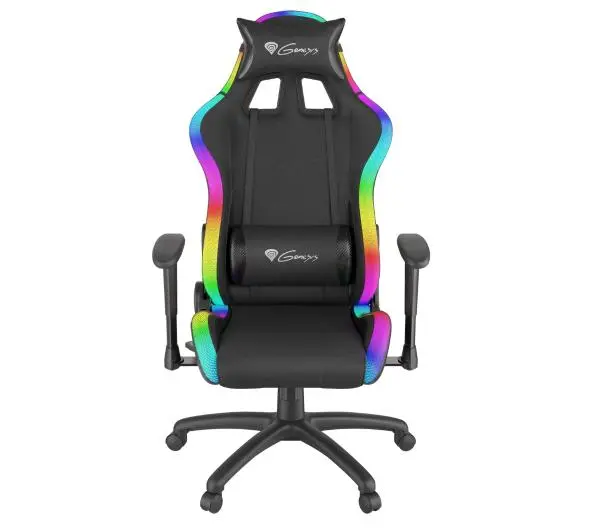 Fotel Genesis Trit 500 RGB Gamingowy do 120kg Skóra ECO Tkanina Czarny