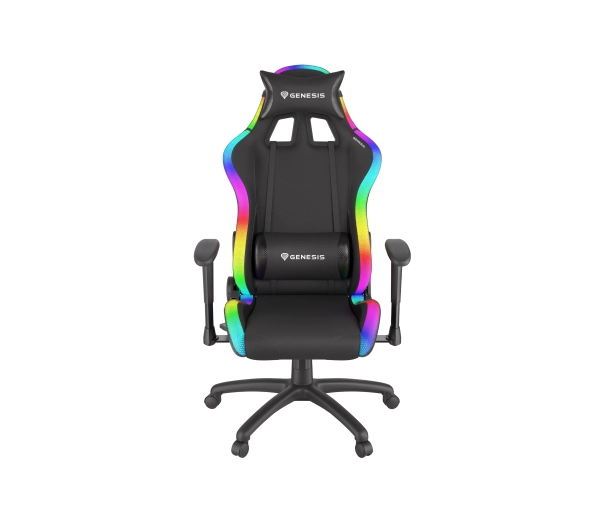 Fotel Genesis Trit 500 RGB Gamingowy do 120kg Skóra ECO Tkanina Czarny