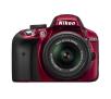 Lustrzanka Nikon D3300 18-55 VR II (czerwony) + torba + książka + karta
