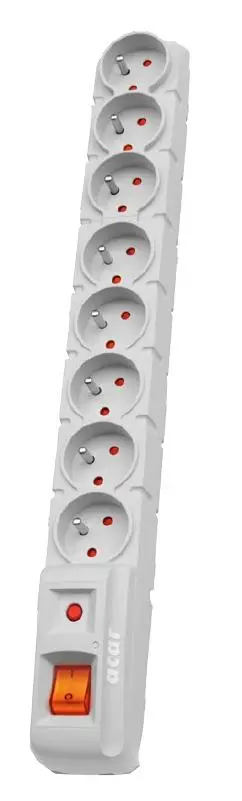 Listwa Acar S8 8 gniazd 5m Szary