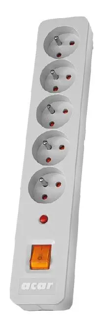 Listwa Acar X5 5 gniazd 3m Szary