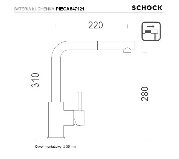 Schock Piega 547121 Chrom Mosiądz - DRUGI -30%, ALBO 5-TY ZA 1ZŁ - Kup na Raty - RRSO 0%