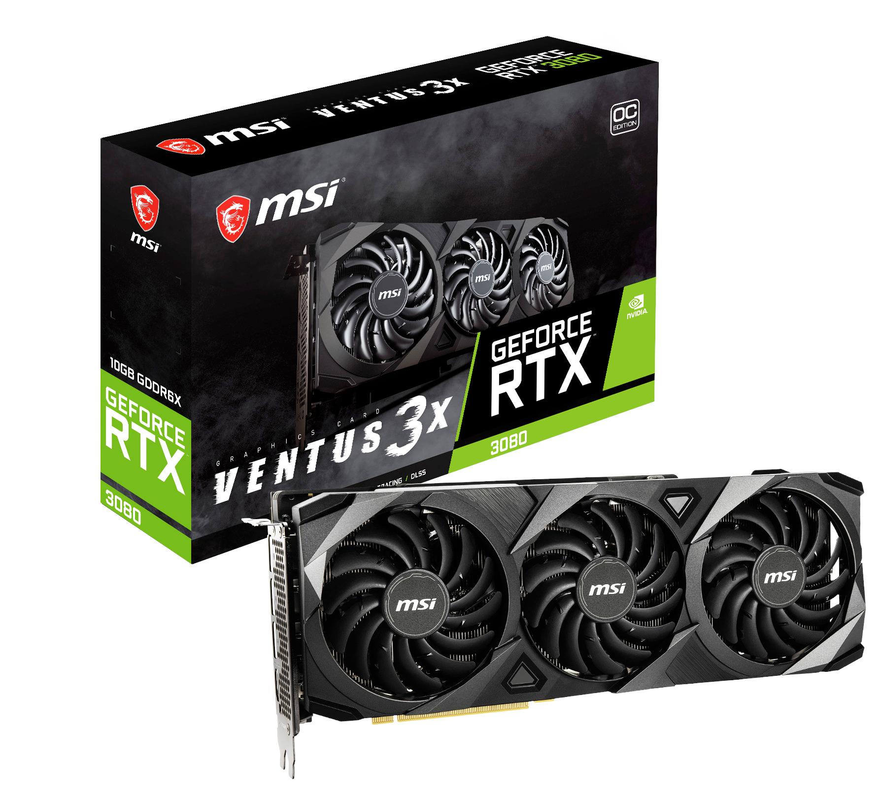 Karta graficzna MSI GeForce RTX 3080 VENTUS 3X OC 10GB GDDR6X 320bit DLSS