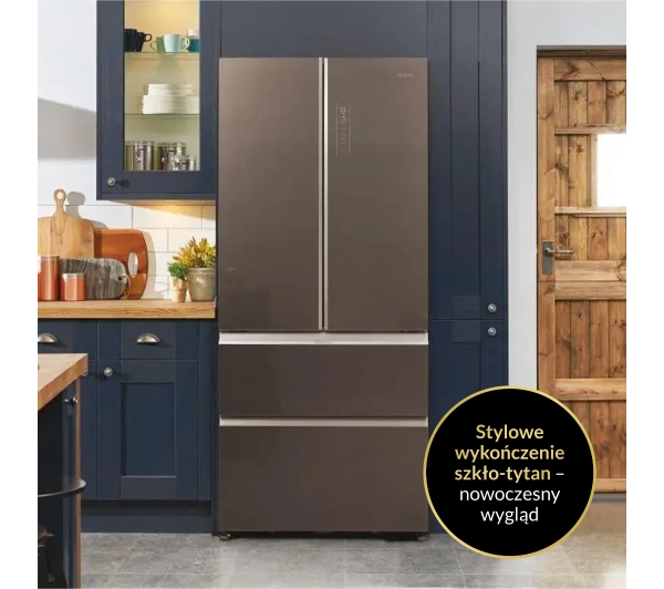 Haier Seria 7 HB18FGSAAA Pełny No Frost 190cm Szuflada z kontrolą wilgotności Tytanowy - DRUGI -30%, ALBO 5-TY ZA 1ZŁ - Kup na Raty - RRSO 0%