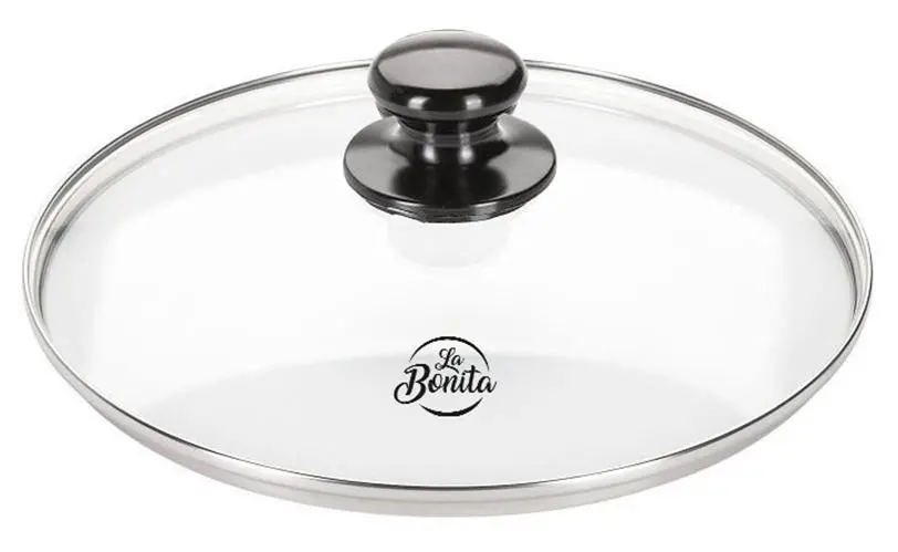 Pokrywa La Bonita LB20POK01 20cm  Szklana Silikonowy uchwyt i rant