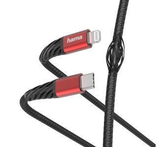 Kabel Hama Extreme USB-C do Lightning 1,5m Czarno-czerwony