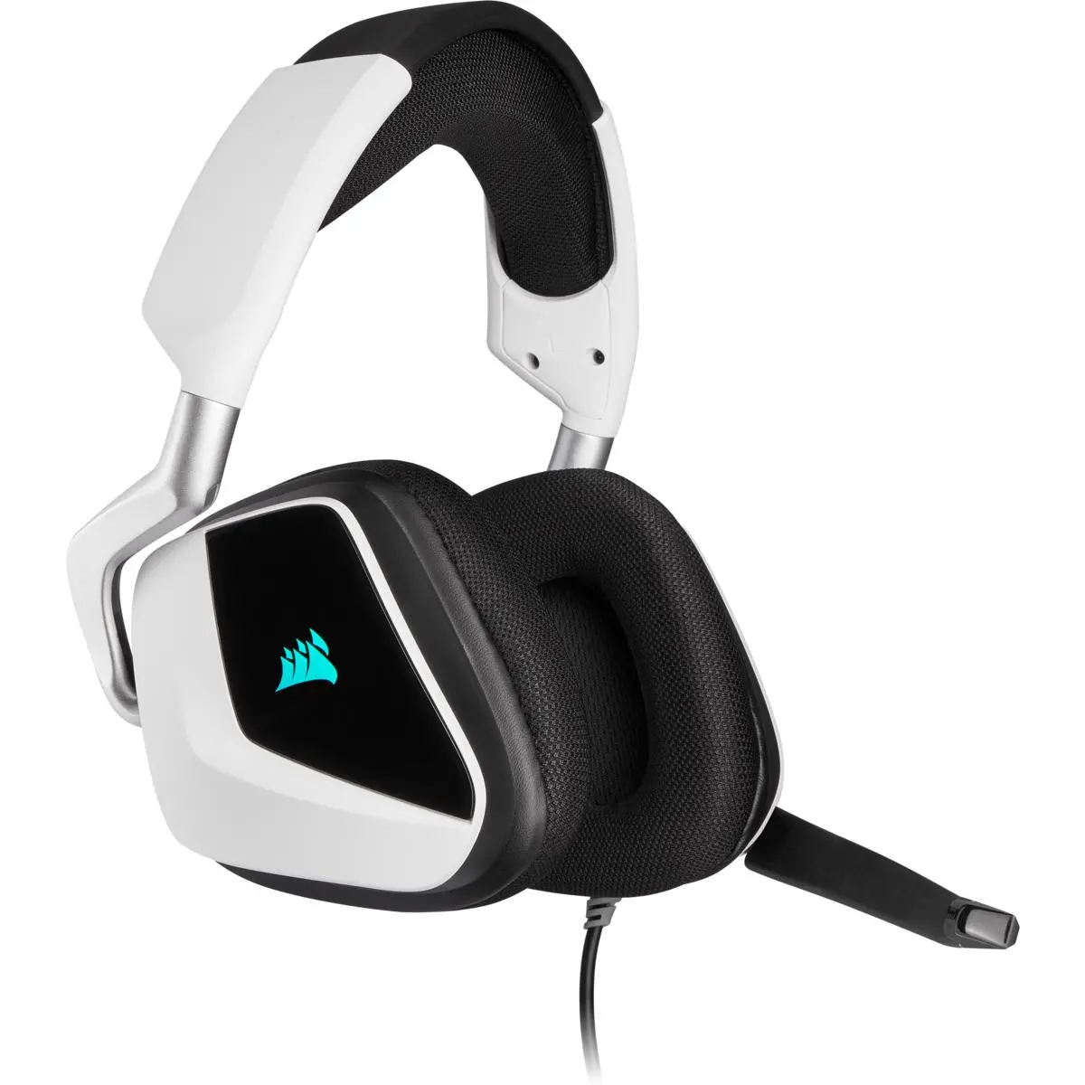 Słuchawki przewodowe z mikrofonem Corsair Void RGB Elite USB z dźwiękiem przestrzennym 7.1 Nauszne Biały