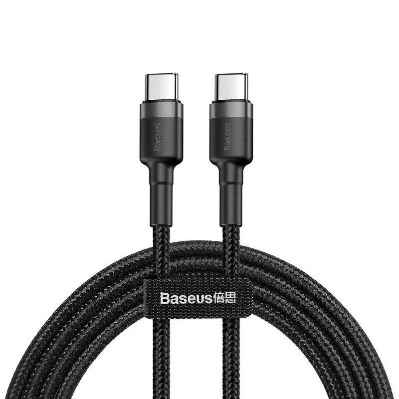 Kabel Baseus USB-C PD Cafule PD 2,0 QC 3,0 60W 1m Czarno-szary