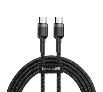 Kabel Baseus USB-C PD Cafule PD 2,0 QC 3,0 60W 1m Czarno-szary