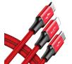 Kabel Baseus USB  Rapid 3w1 Typ C / Lightning / Micro 3A 1,2M - czerwony