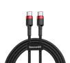 Kabel Baseus USB-C PD  Cafule PD 2,0 QC 3,0 60W 2m Czarno-czerwony