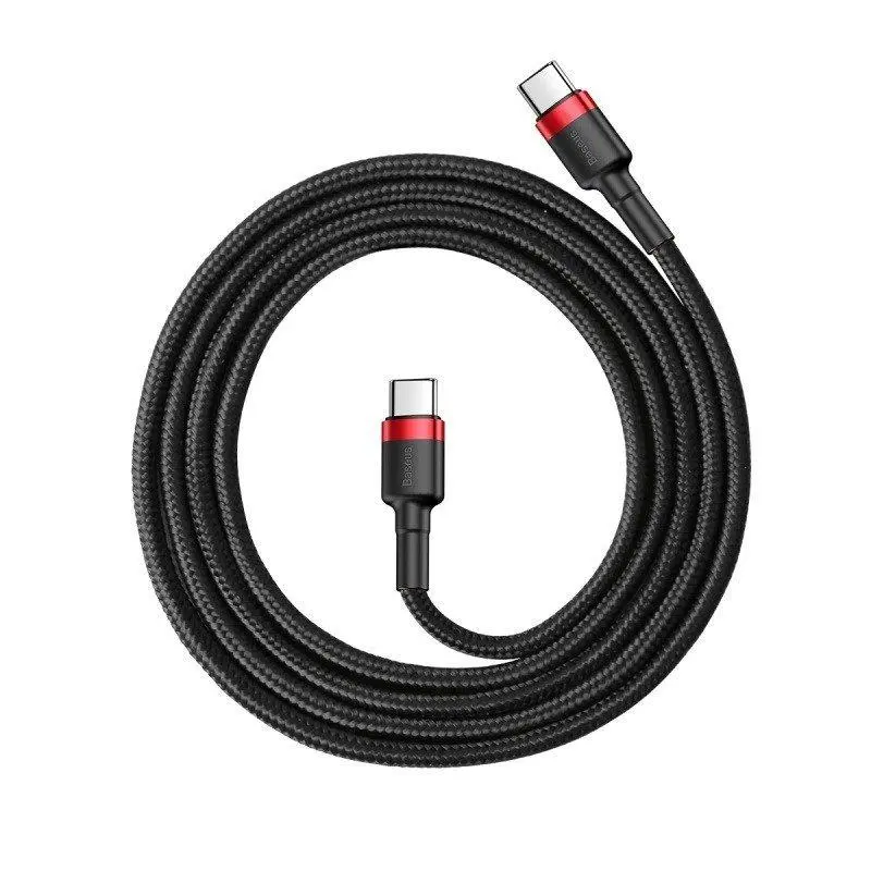 Kabel Baseus USB-C PD Cafule PD 2,0 QC 3,0 60W 2m Czarno-czerwony