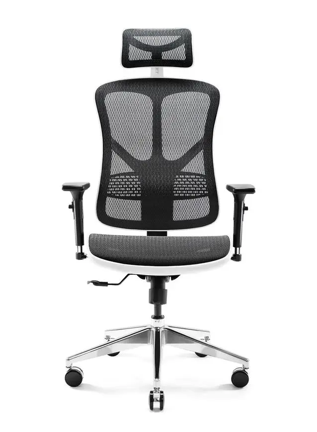 Fotel Diablo Chairs V-Basic Normal Size Biurowy do 150kg Tkanina Biało-czarny