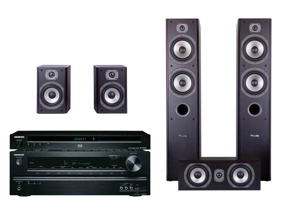 Zestaw kina Onkyo BD-SP309B, TX-SR313B, M-Audio HCS-9950 (czarny)