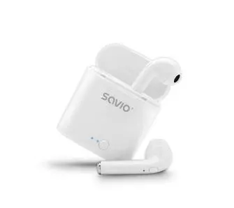 Słuchawki bezprzewodowe Savio TWS-01 Dokanałowe Bluetooth 5.0 Biały