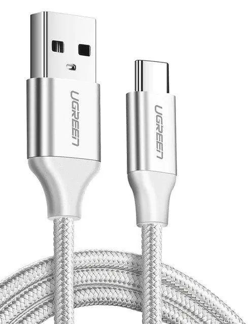 Kabel UGREEN Niklowany USB-C QC3,0 1,5m Biały