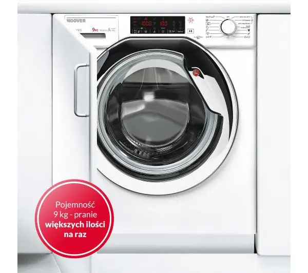 Hoover HBWO69TAMCE-S 9kg 1600obr/min Zdalne sterowanie - DRUGI -30%, ALBO 5-TY ZA 1ZŁ - Kup na Raty - RRSO 0%
