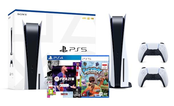 Konsola Sony PlayStation 5 (PS5) + Sackboy: Wielka Przygoda + FIFA 21 + dodatkowy pad