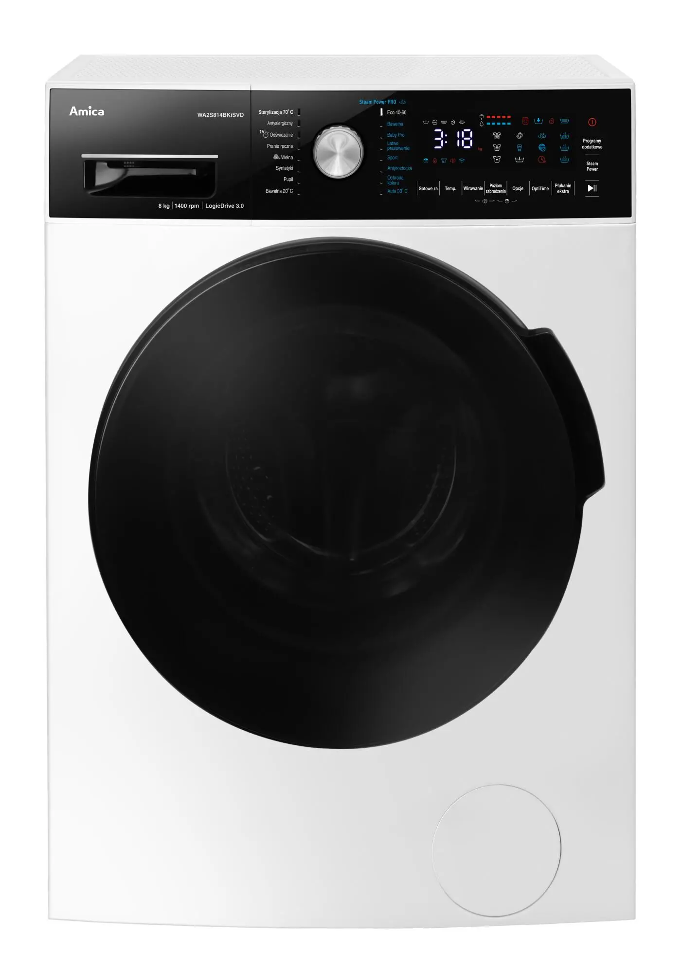 Pralka Amica WA2S814BKiSVD Slim 8kg 1400obr/min