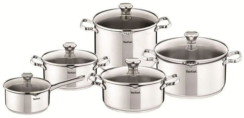 Zestaw garnków Tefal Duetto A705SC84 Indukcja Stal nierdzewna 10 elementów