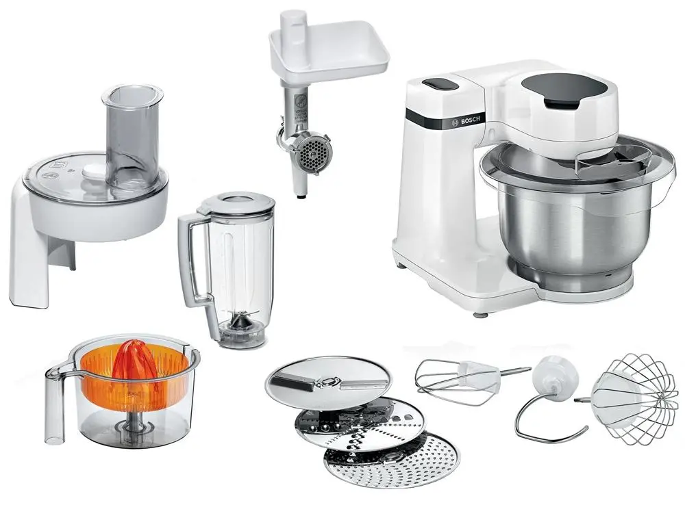 Robot kuchenny Bosch MUMS2EW40 Wydajność do 2,4kg lekkiego ciasta Kompaktowe wymiary