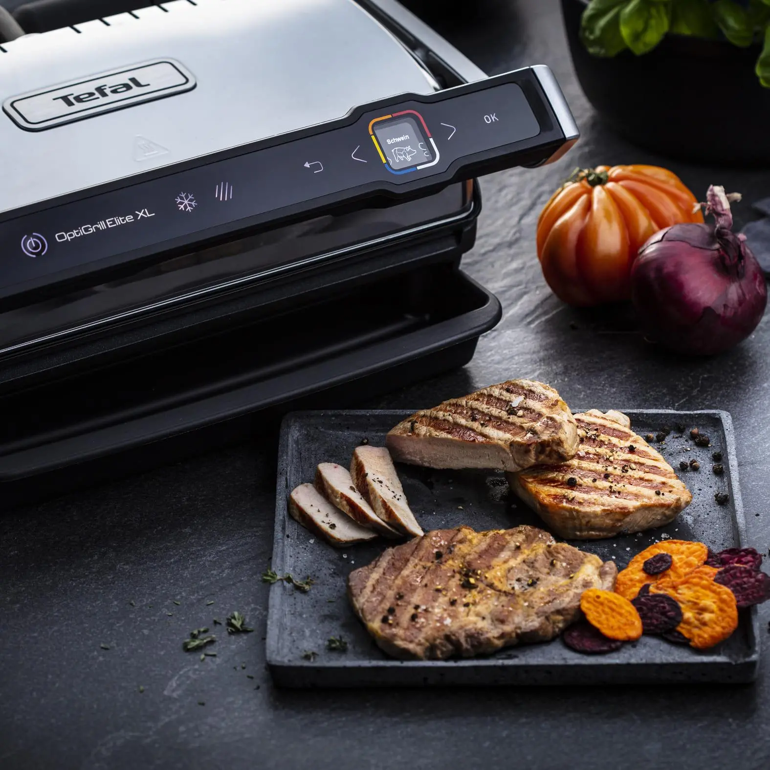 Grill elektryczny Tefal Optigrill Elite XL GC760 800cm2 Programy automatyczne