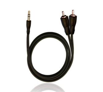 Kabel  audio Oehlbach 84012 kabel jack 3,5mm na 2x RCA 0,5m Czarny