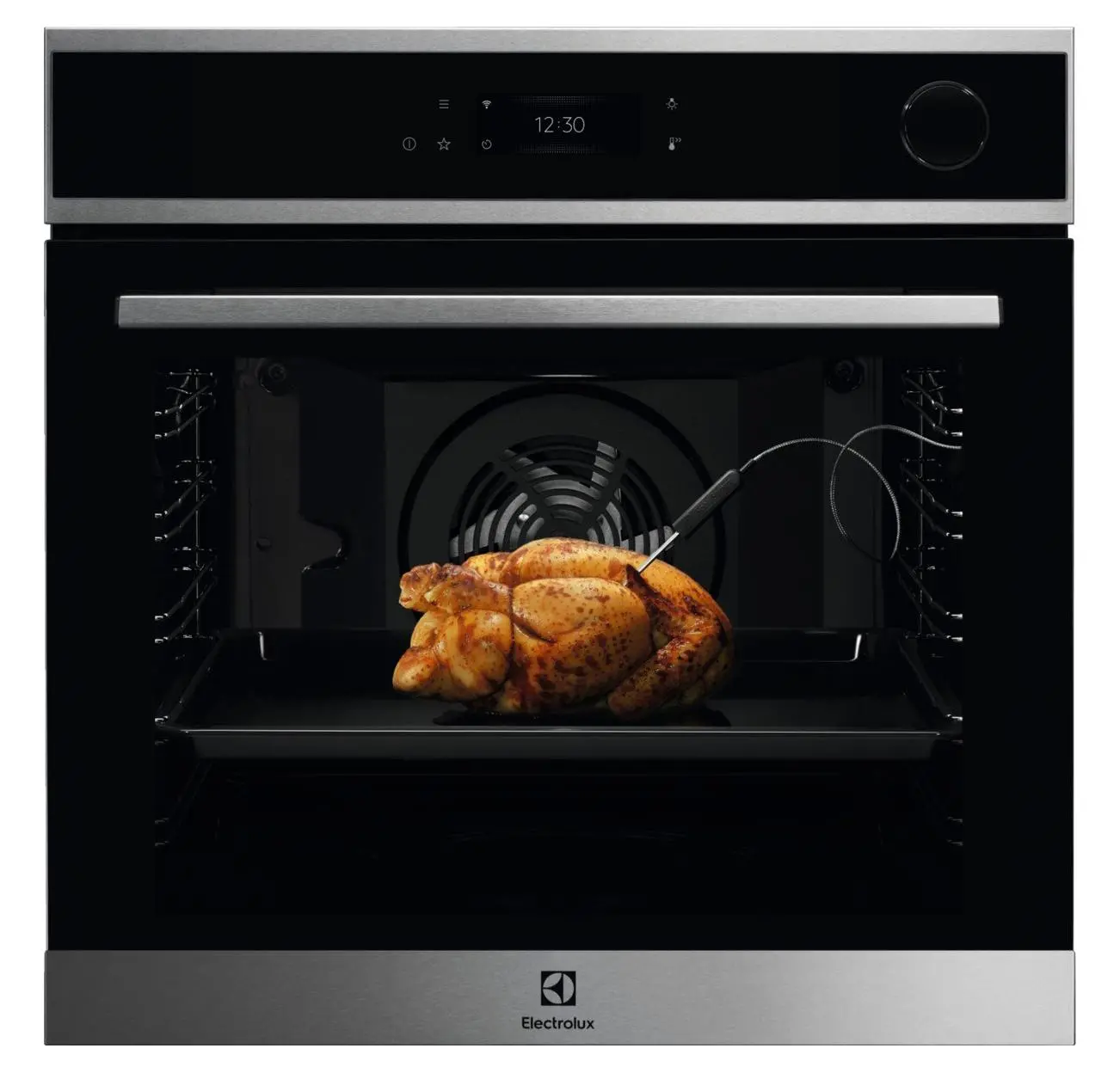 Piekarnik elektryczny parowy Electrolux 700 SteamCrisp EOC8H39WX Termoobieg Termosonda Zdalne sterowanie Czarno-srebrny