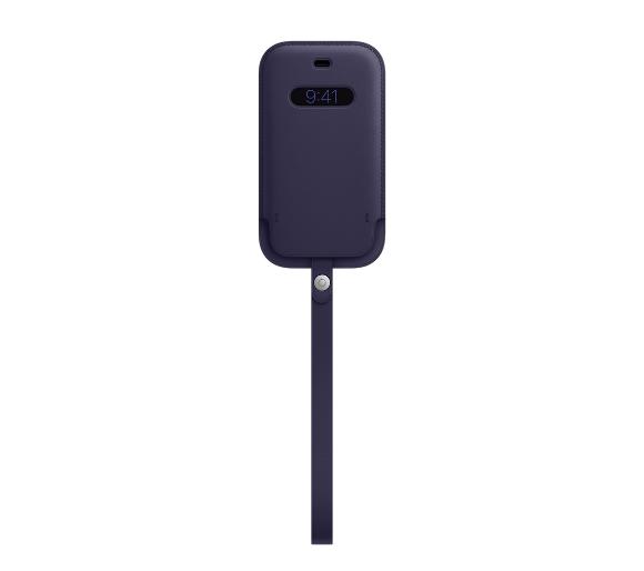 etui dedykowane Apple Leather Sleeve MagSafe iPhone 12 mini MK093ZM/A (ciemny fiolet)