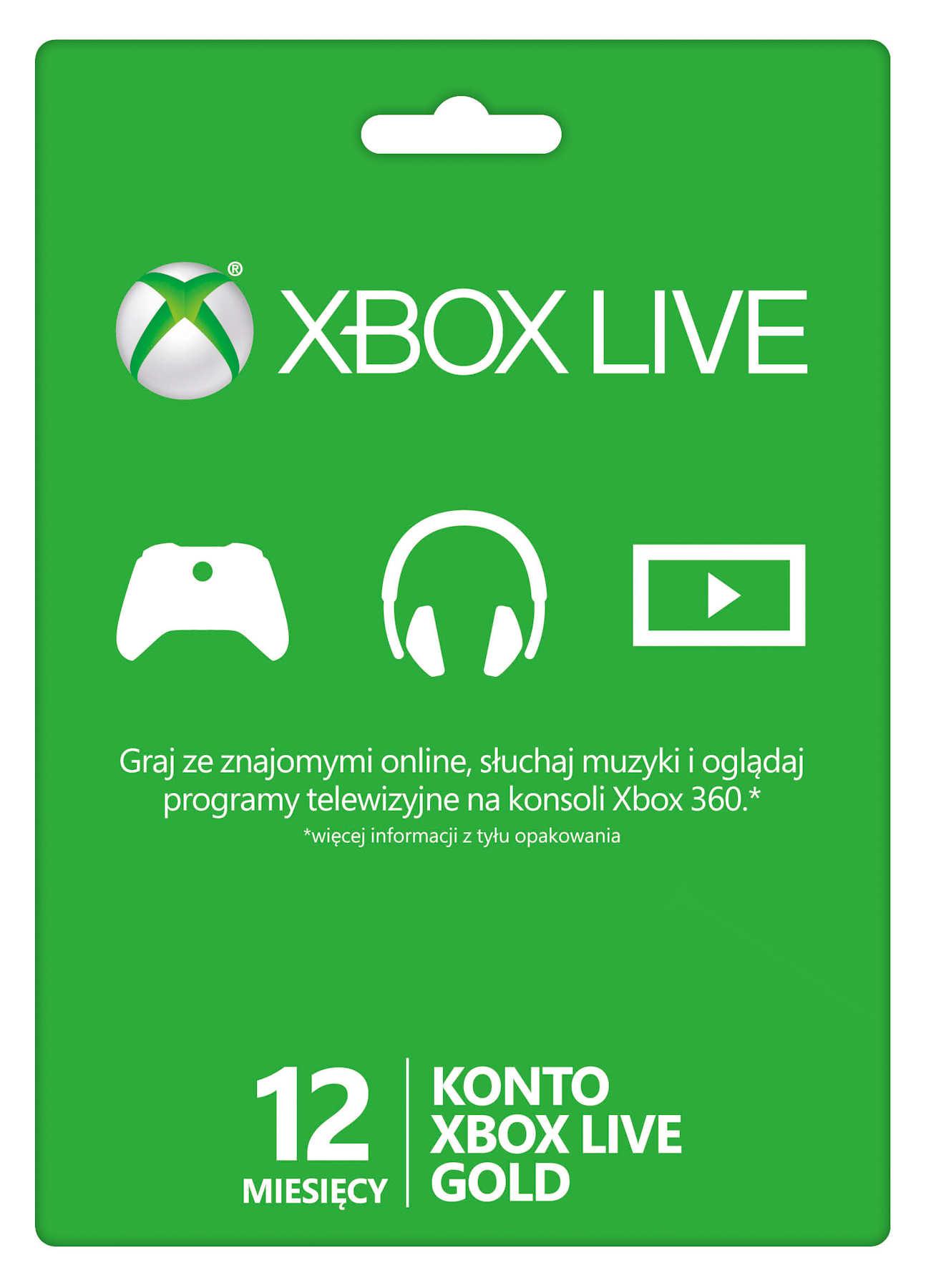 Doładowanie Xbox Live Gold (12 m-ce karta zdrapka)