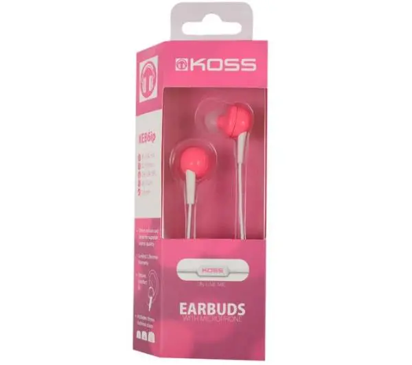 Koss KEB6i Dokanałowe Mikrofon Różowy