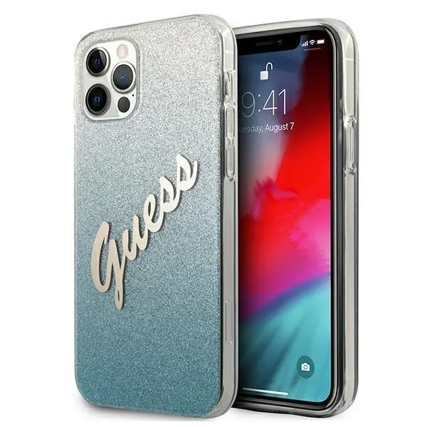Etui Guess Glitter Gradient Script GUHCP12MPCUGLSBL do iPhone 12/12 Pro