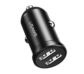 Ładowarka samochodowa USAMS US-CC114 2x USB Czarny