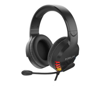 Słuchawki przewodowe z mikrofonem Krux Fizz RGB Nauszne Czarny