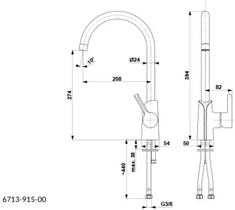 Bateria KFA Armatura Arura Angelit 6713-915-40 Biały Mosiądz
