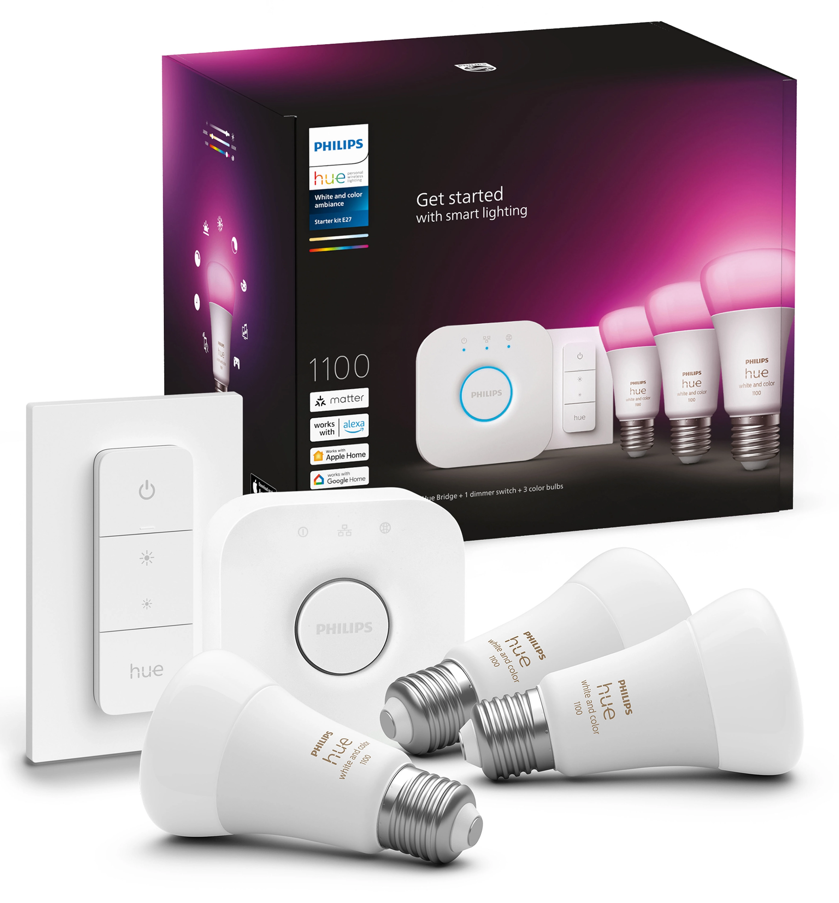 Żarówka LED Philips Hue White and Colour Ambiance E27 3 szt. Zestaw startowy