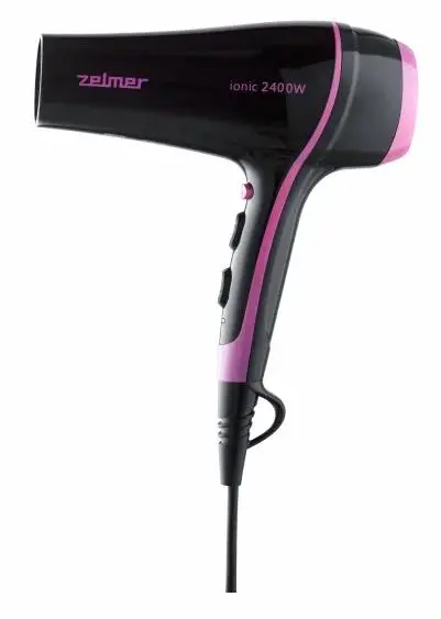 Suszarka do włosów Zelmer ZHD8360 Jonizacja Dyfuzor Zimny nawiew 2400W 2 prędkości nadmuchu 3 poziomy temperatury