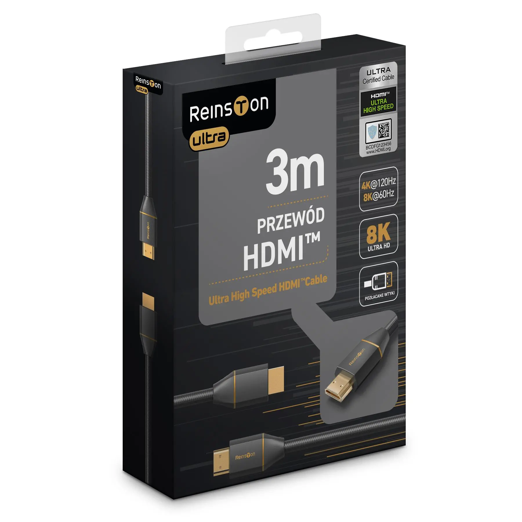 Kabel HDMI Reinston EK031 HDMI 8K 3m Czarny