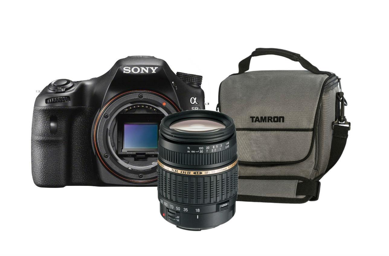 Lustrzanka Sony SLT-A58 + Tamron AF 18-200 mm + torba