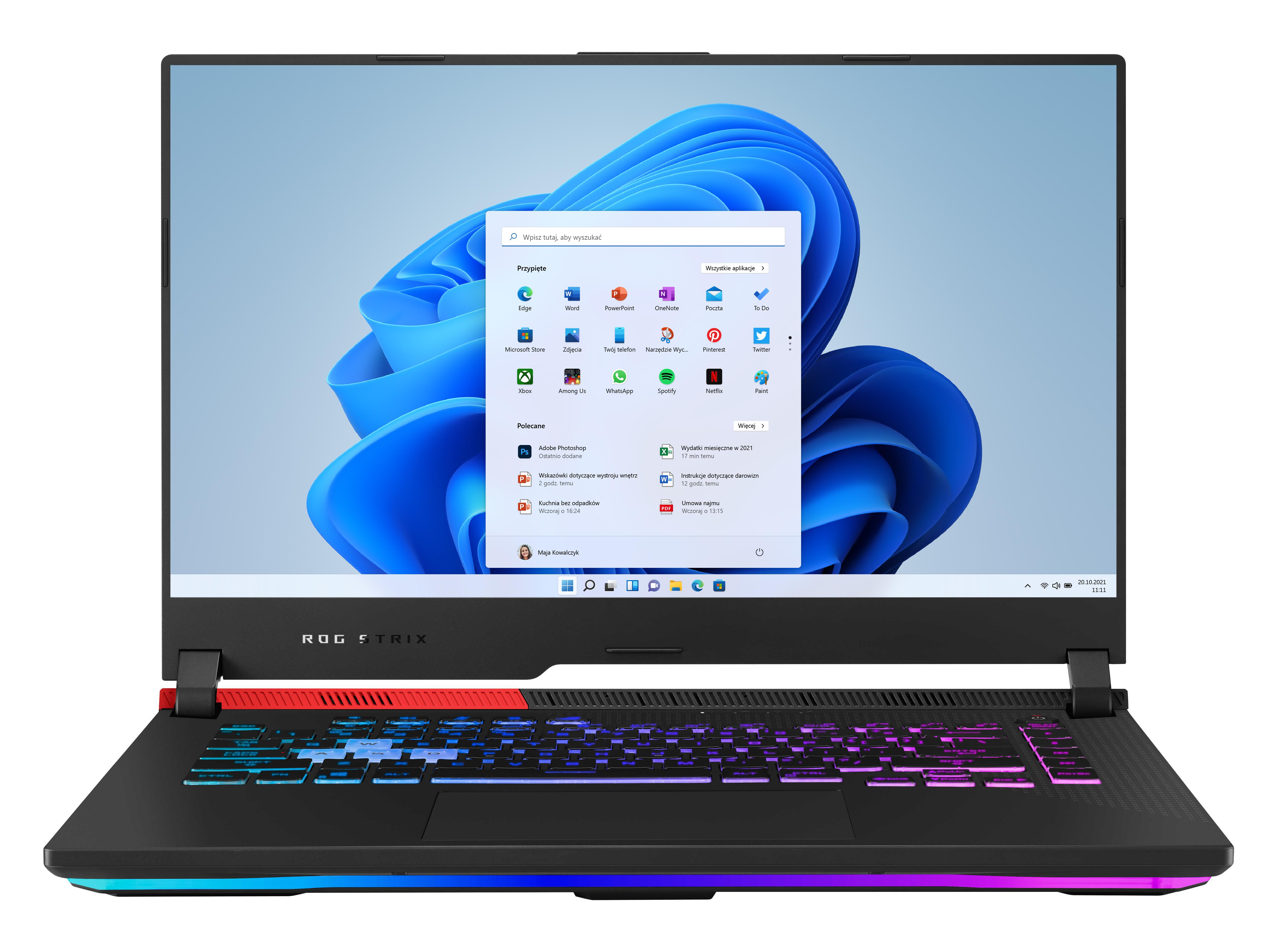 Laptop gamingowy ASUS ROG Strix G15 G513IE-HN003W 15,6" 144Hz R7 4800H 16GB RAM  512GB Dysk SSD  RTX3050Ti  Win11 Czarny