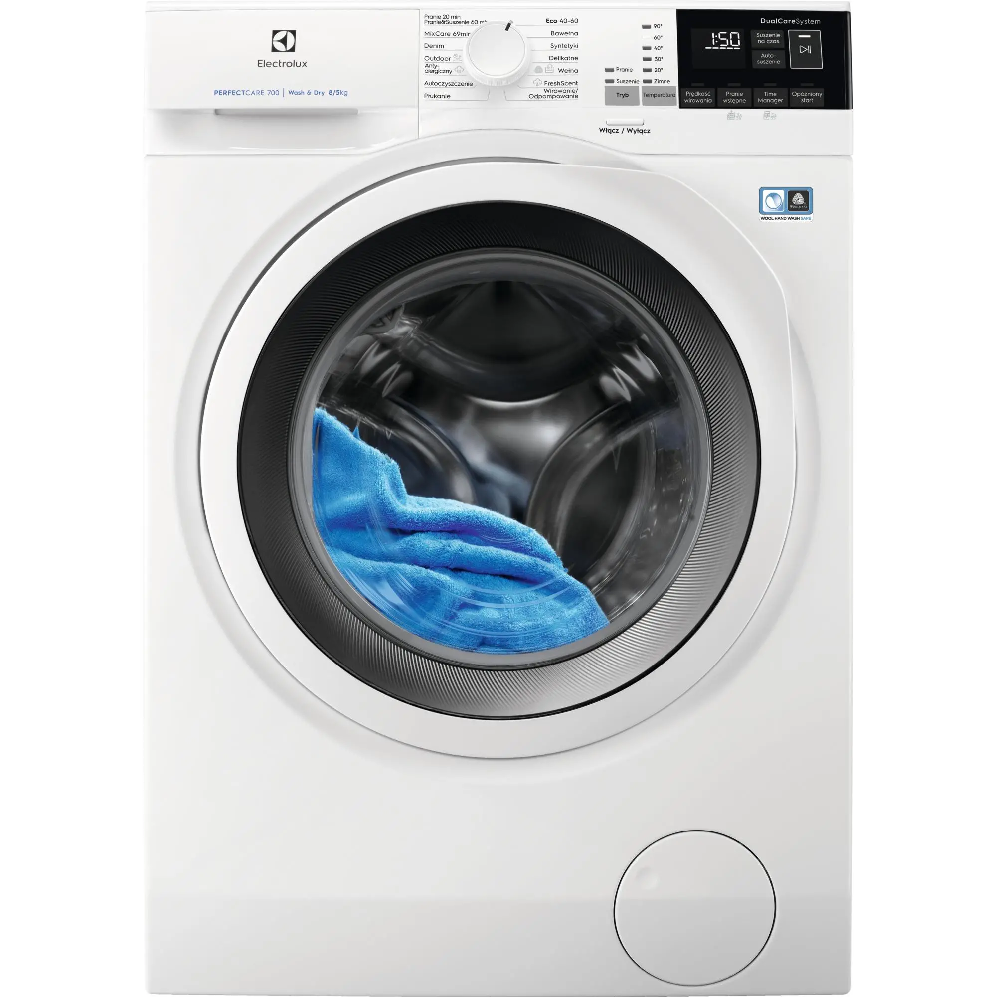 Pralko-suszarka Electrolux 700 SteamCare EW7WO448WP 55,1cm 8kg/5kg
