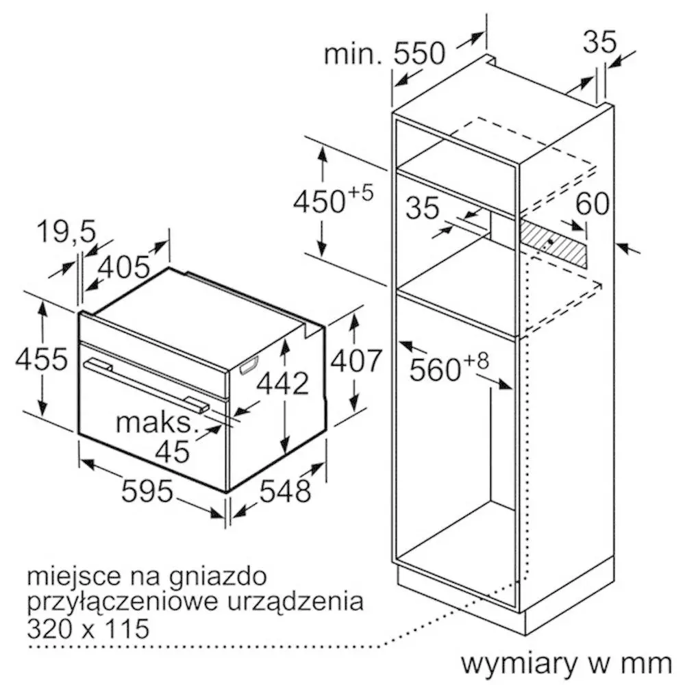 Piekarnik z mikrofalą Bosch Serie 8 CMG636BS1 Termoobieg Srebrno-czarny
