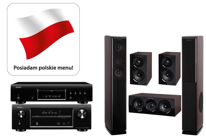 Zestaw kina Denon DBT-1713UD, AVR-X1100W, Wharfedale Obsidian 600 (wenge)
