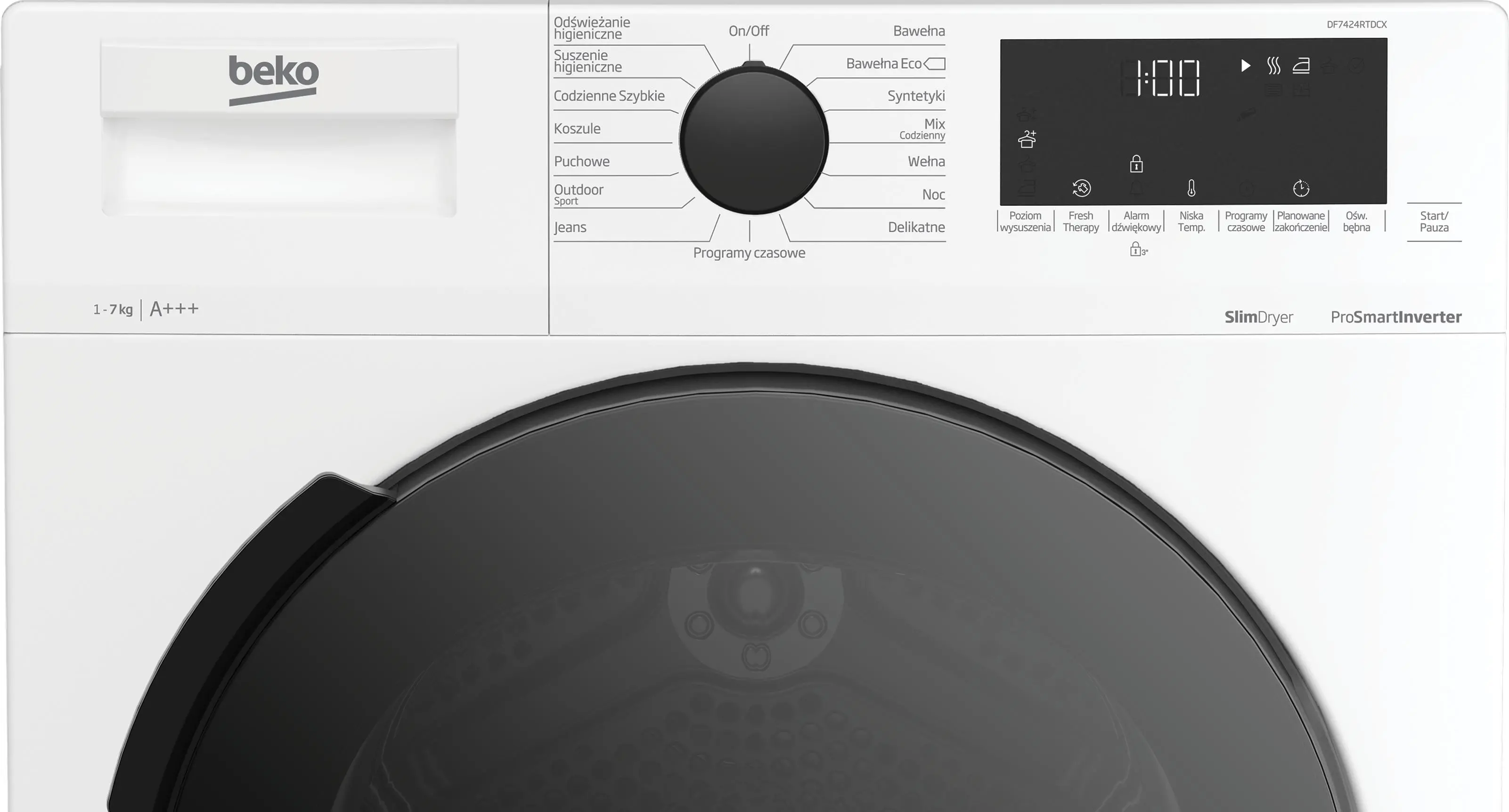 Suszarka Beko DF7424RTDCX Slim 46cm 7kg