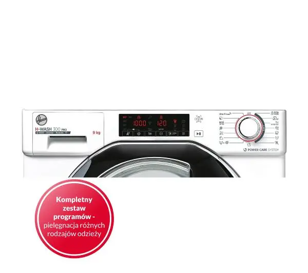 Hoover H-Wash 300 Pro HBWO 916TAMCE-S 9kg 1600obr/min Zdalne sterowanie - DRUGI -30%, ALBO 5-TY ZA 1ZŁ - Kup na Raty - RRSO 0%