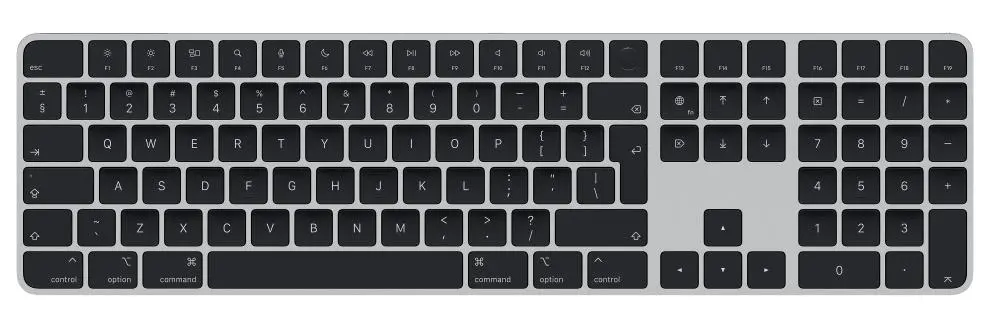 Klawiatura membranowa Apple Magic Keyboard z Touch ID i polem numerycznym Czarno-srebrny